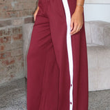 Our Bridges Burned Wide Leg Pants Burgundy