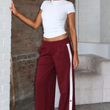 Our Bridges Burned Wide Leg Pants Burgundy