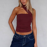Status Updated Top Burgundy