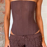 Tell Me A Secret Mini Shorts Chocolate
