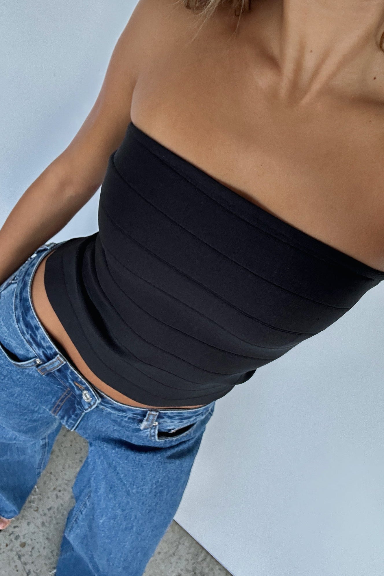 Thought I Was Dreaming Bandage Top Black