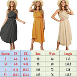 Women Boho Sleeveless Midi Dress Polka Dot Fashion Summer Party High Waist O-Neck Holiday Beach Dress Sundress