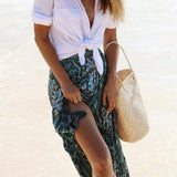 Women Ladies Casual Boho Tribal Floral Skirt Female Summer Beachwear Party Casual Long Maxi Skirt Sundress