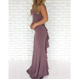 Women Ladies Formal Backless Long Dress Party Ball Prom Gown Wedding Bridesmaid Sleeveless O-Neck Long Maxi Dress