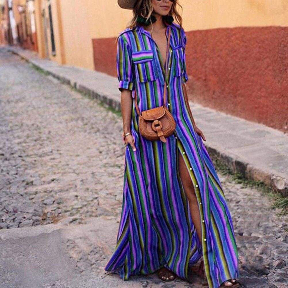 Women's Boho Beach Summer Holiday Maxi Dress