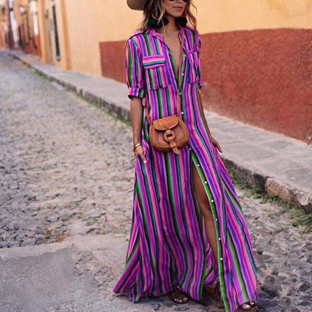 Women's Boho Beach Summer Holiday Maxi Dress