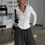 Casual White Zip Up Top