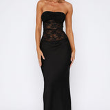 Fall In Love With You Strapless Maxi Dress Black