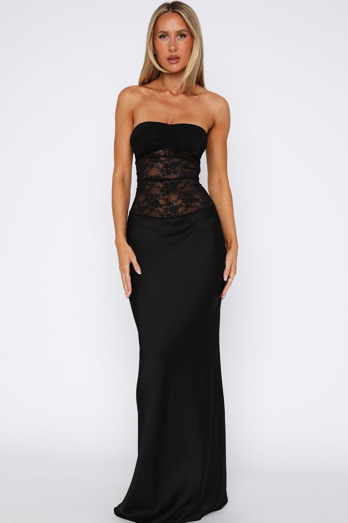 Fall In Love With You Strapless Maxi Dress Black