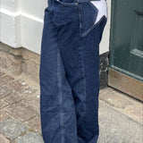 Y2K Star Color-Block Patchwork Jeans