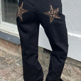 Y2K Star Color-Block Patchwork Jeans