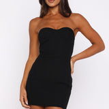 Short And Sweet Strapless Mini Dress Black