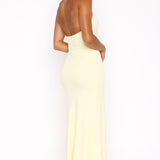 Took A Chance Halter Maxi Dress Lemon