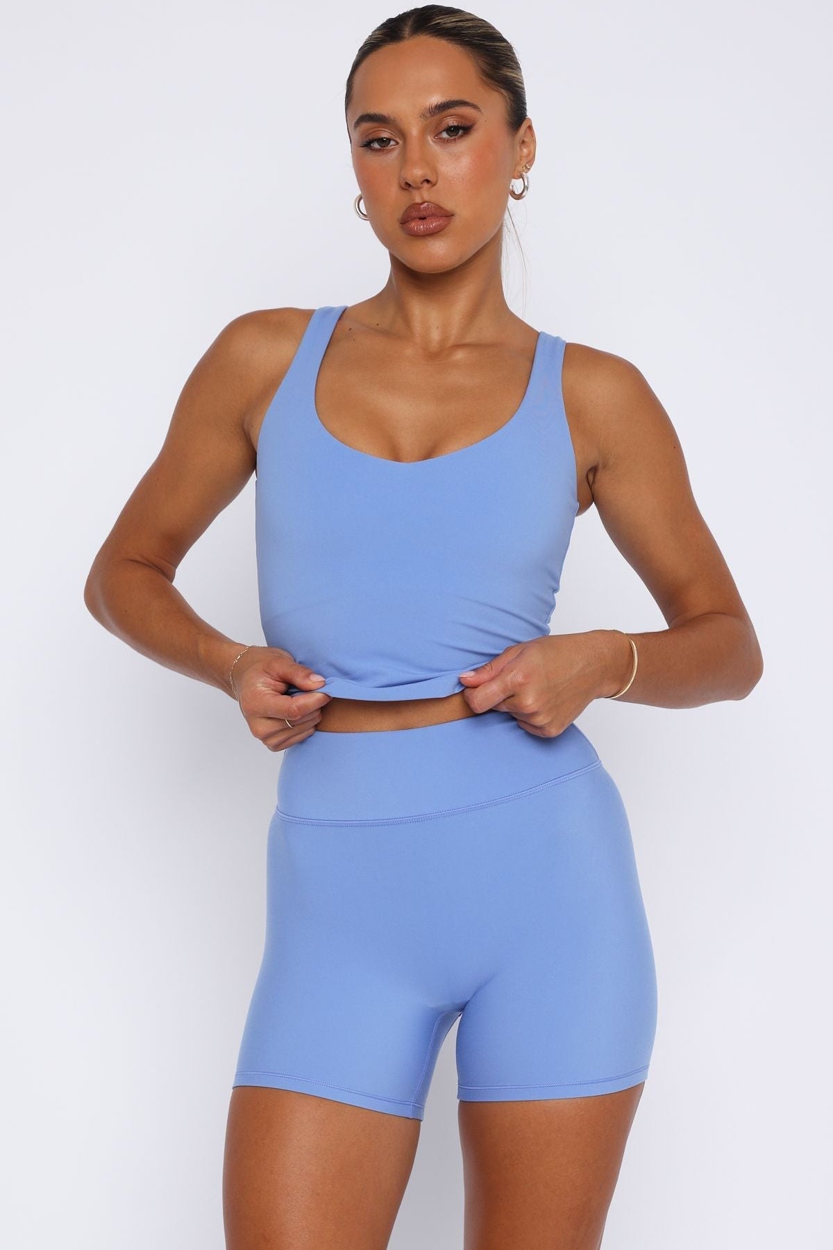 Keep Up High Waisted Shorts 4" Blueberry