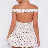 The Moment I Met You Mini Dress Cream/Black Polka Dot